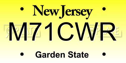 M71CWR New Jersey License Plate