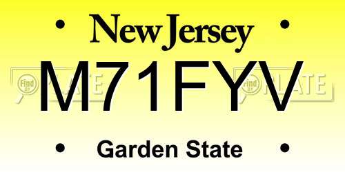 M71FYV New Jersey License Plate