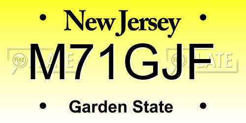 M71GJF New Jersey License Plate