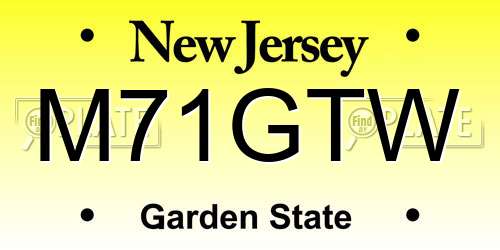 M71GTW New Jersey License Plate