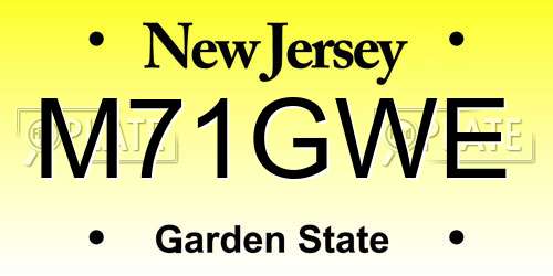 M71GWE New Jersey License Plate