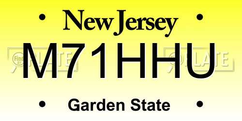 M71HHU New Jersey License Plate