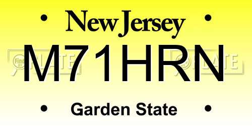 M71HRN New Jersey License Plate