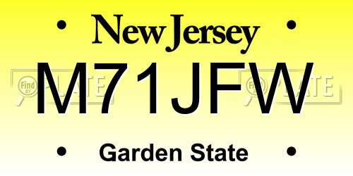 M71JFW New Jersey License Plate