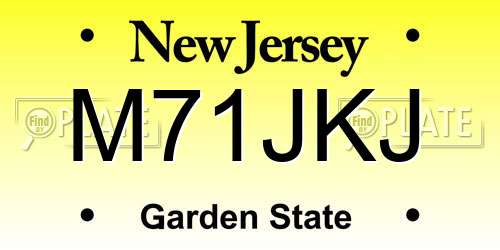 M71JKJ New Jersey License Plate