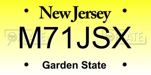 M71JSX New Jersey License Plate