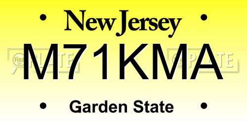 M71KMA New Jersey License Plate