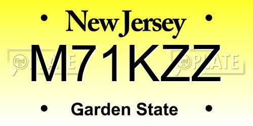 M71KZZ New Jersey License Plate