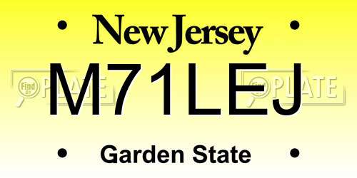 M71LEJ New Jersey License Plate