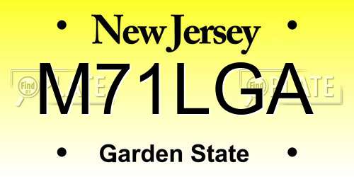 M71LGA New Jersey License Plate