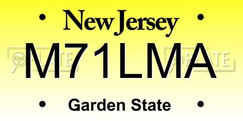 M71LMA New Jersey License Plate