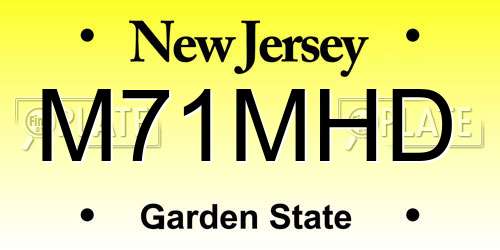 M71MHD New Jersey License Plate