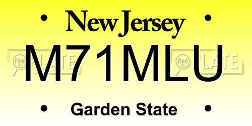 M71MLU New Jersey License Plate