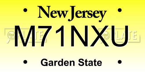 M71NXU New Jersey License Plate