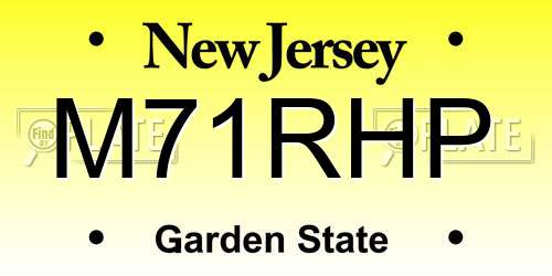 M71RHP New Jersey License Plate