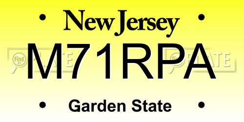 M71RPA New Jersey License Plate