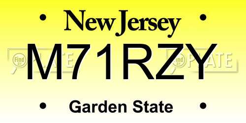 M71RZY New Jersey License Plate