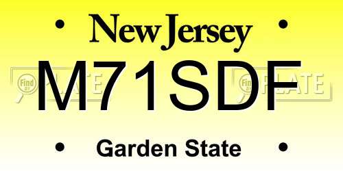 M71SDF New Jersey License Plate