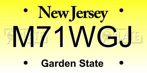 M71WGJ New Jersey License Plate