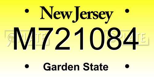 M721084 New Jersey License Plate