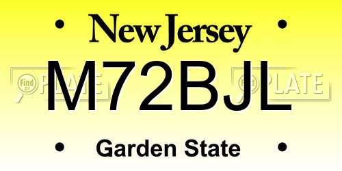 M72BJL New Jersey License Plate