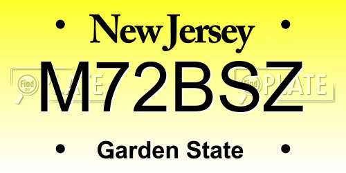 M72BSZ New Jersey License Plate