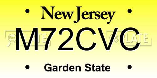 M72CVC New Jersey License Plate
