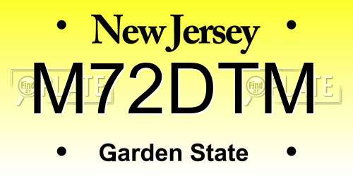 M72DTM New Jersey License Plate