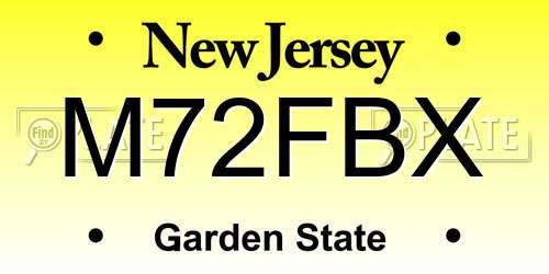 M72FBX New Jersey License Plate