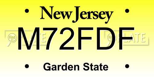 M72FDF New Jersey License Plate