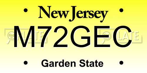 M72GEC New Jersey License Plate