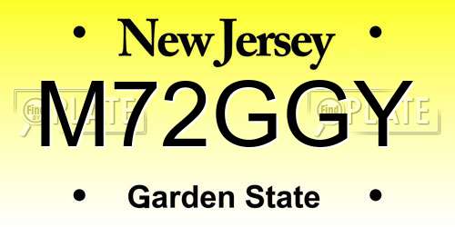 M72GGY New Jersey License Plate