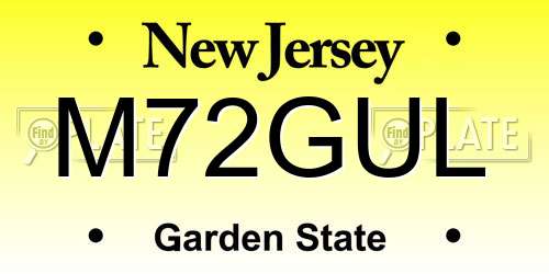 M72GUL New Jersey License Plate