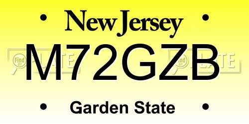 M72GZB New Jersey License Plate