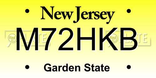 M72HKB New Jersey License Plate