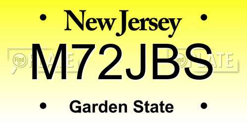 M72JBS New Jersey License Plate
