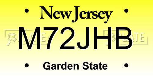 M72JHB New Jersey License Plate