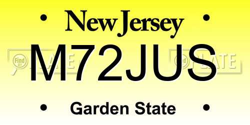 M72JUS New Jersey License Plate