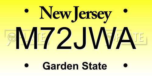 M72JWA New Jersey License Plate