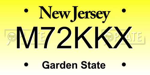 M72KKX New Jersey License Plate