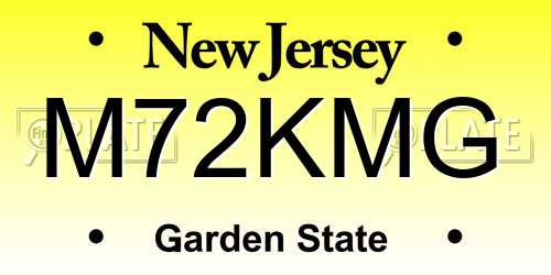 M72KMG New Jersey License Plate