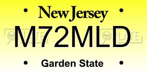 M72MLD New Jersey License Plate