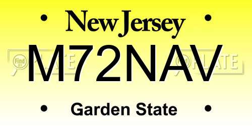 M72NAV New Jersey License Plate