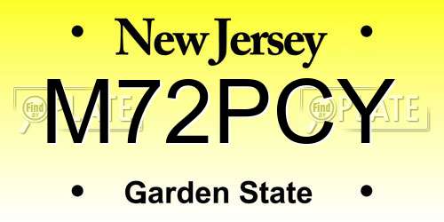 M72PCY New Jersey License Plate