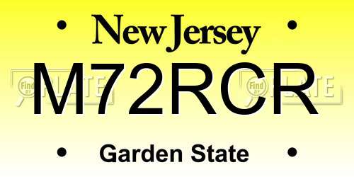 M72RCR New Jersey License Plate