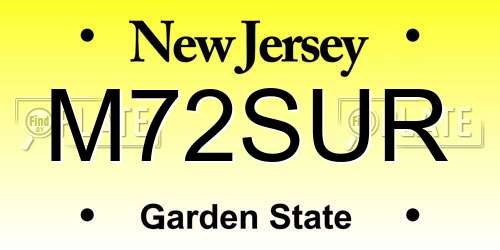 M72SUR New Jersey License Plate