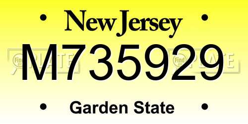 M735929 New Jersey License Plate