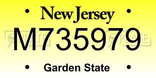 M735979 New Jersey License Plate