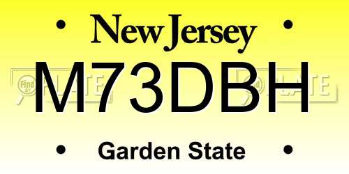 M73DBH New Jersey License Plate