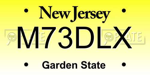M73DLX New Jersey License Plate